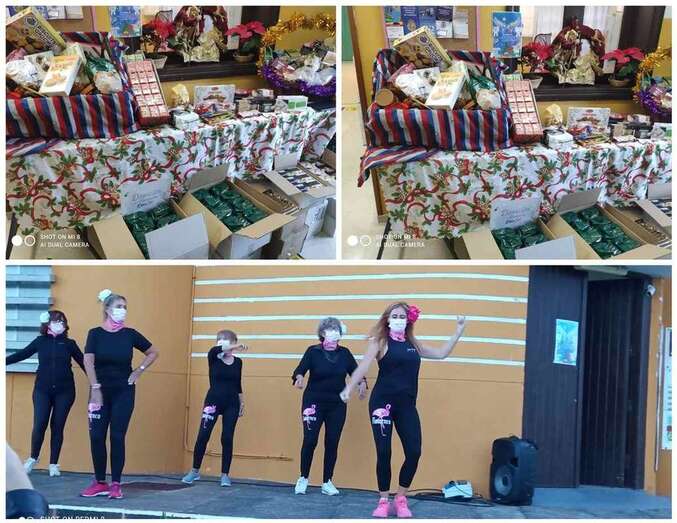 Momento de la recogida de productos navideños en la sede de Punto y Seguido de La Garita/TA.